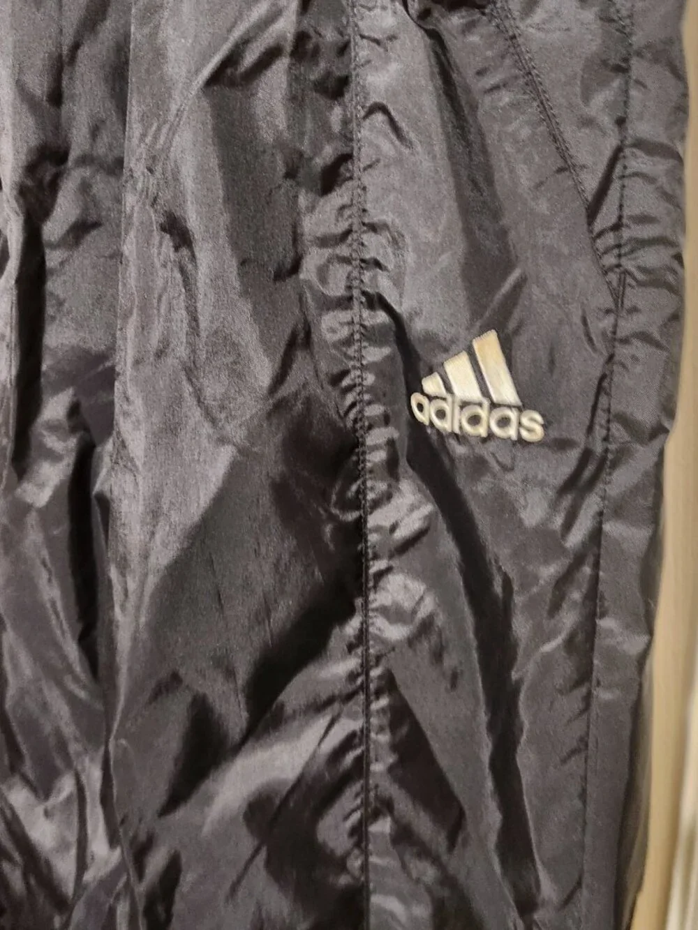 Vintage 2001 Adidas Black Wind Pants Men’s Large Mesh Lined